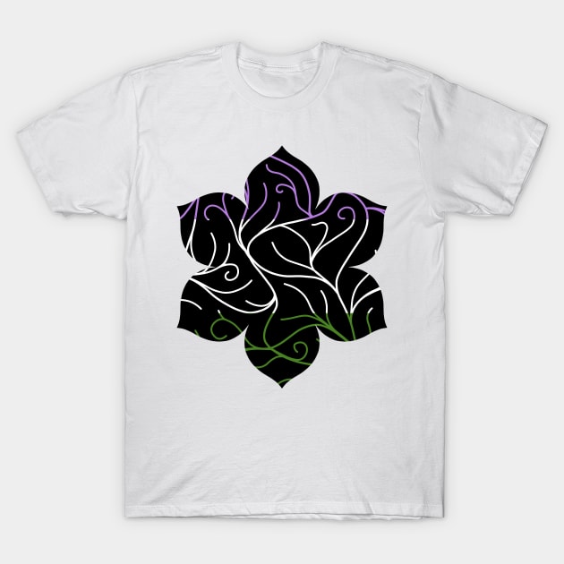 Black Velvet, Genderqueer Flag Vines T-Shirt by StephOBrien